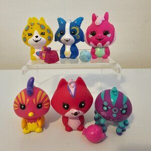 Cepia Bananas Bunch Toy Figure Lot of 6 Spider, Goat, Rooster, Leopard Mini 1.5"